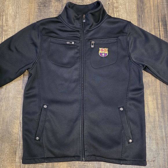 Barcelona Men's Black Jacket with Embroidered Logo - Picture 1 of 8